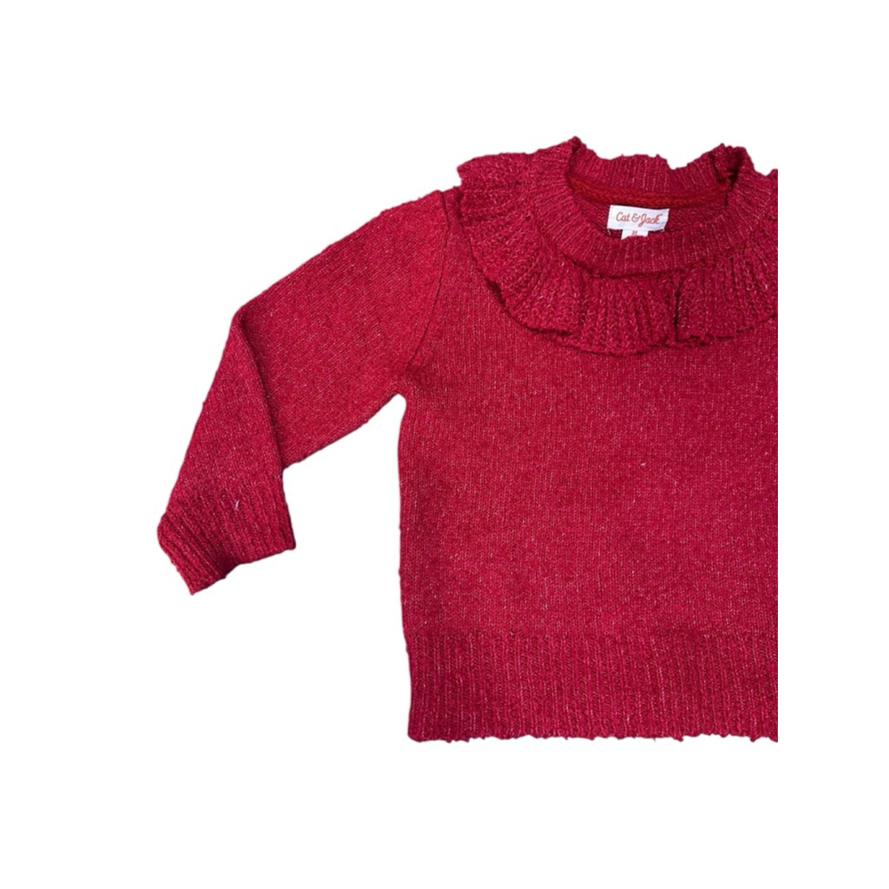 Cat & Jack Girls Sweater Red 3T - Picture 2 of 6
